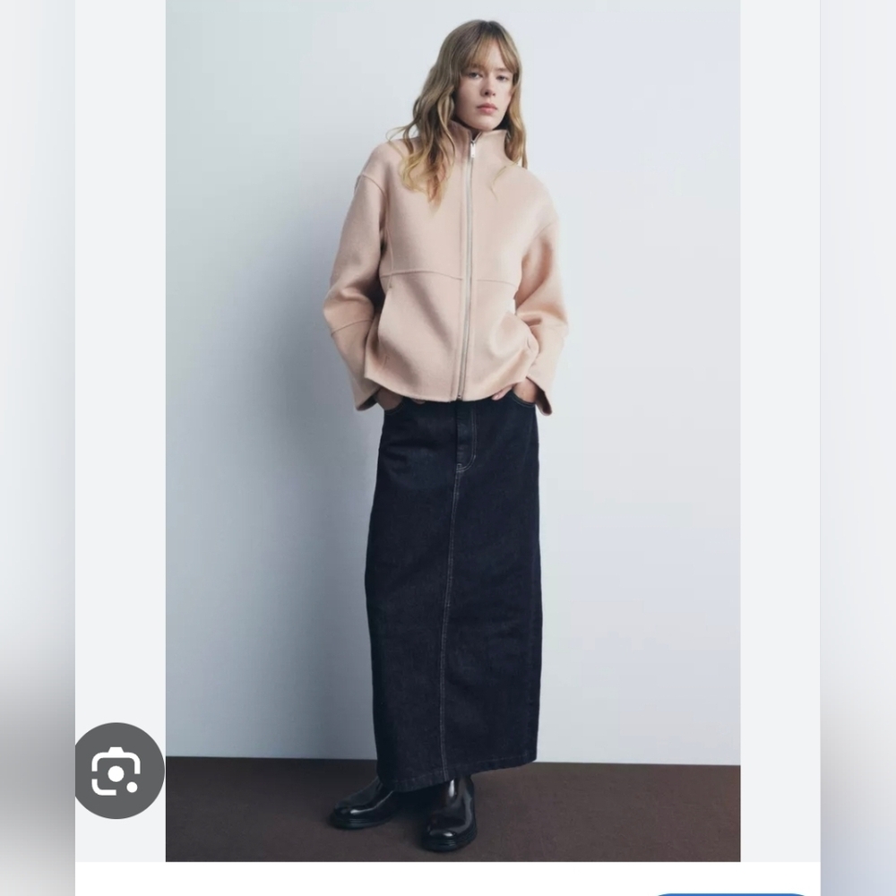 Zara Wool Blend Women's Pink Zip-Up Jacket  XS-M